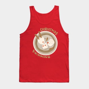 Marshmallow Snowman Swimming in Holiday Drink Tank Top